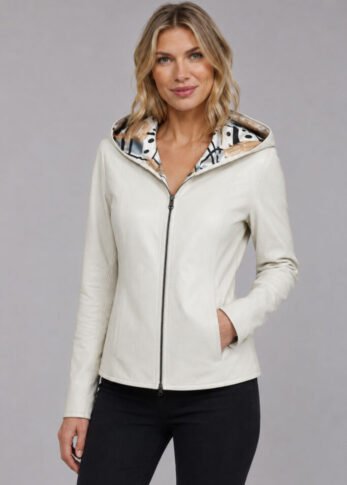 Women’s Beige Leather Jacket Arzu
