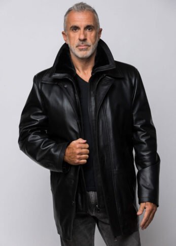 Δερμάτινο Ανδρικό Τζάκετ Μαύρο DANIEL